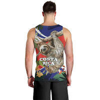 Pura Vida Costa Rica Sloth Men Tank Top Tropical Flowers Flag Color - Wonder Print Shop