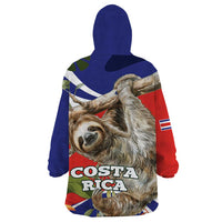 Pura Vida Costa Rica Sloth Wearable Blanket Hoodie Tropical Flowers Flag Color - Wonder Print Shop