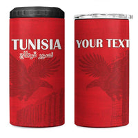 Custom Tunisia Football 4 in 1 Can Cooler Tumbler Red Eagles of Carthage - Wonder Print Shop