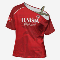 Custom Tunisia Football Cross Shoulder Shirt Red Eagles of Carthage - Wonder Print Shop