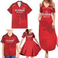 Custom Tunisia Football Family Matching Summer Maxi Dress and Hawaiian Shirt Red Eagles of Carthage - Wonder Print Shop
