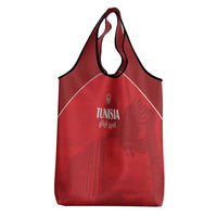 Tunisia Football Grocery Bag Red Eagles of Carthage - Wonder Print Shop