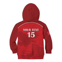 Custom Tunisia Football Kid Hoodie Red Eagles of Carthage - Wonder Print Shop