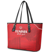 Tunisia Football Leather Tote Bag Red Eagles of Carthage - Wonder Print Shop
