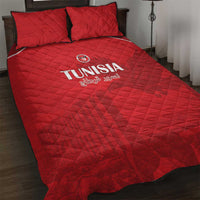 Tunisia Football Quilt Bed Set Red Eagles of Carthage - Wonder Print Shop