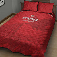 Tunisia Football Quilt Bed Set Red Eagles of Carthage - Wonder Print Shop