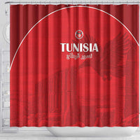 Tunisia Football Shower Curtain Red Eagles of Carthage - Wonder Print Shop