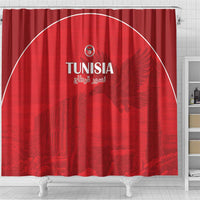 Tunisia Football Shower Curtain Red Eagles of Carthage - Wonder Print Shop