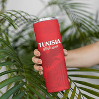 Custom Tunisia Football Skinny Tumbler Red Eagles of Carthage - Wonder Print Shop