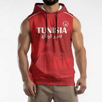 Custom Tunisia Football Sleeveless Hoodie Red Eagles of Carthage - Wonder Print Shop