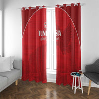 Tunisia Football Window Curtain Red Eagles of Carthage - Wonder Print Shop