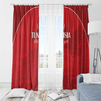 Tunisia Football Window Curtain Red Eagles of Carthage - Wonder Print Shop