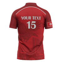 Custom Tunisia Football Zipper Polo Shirt Red Eagles of Carthage - Wonder Print Shop