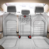 Tunisia Football Back Car Seat Cover White Eagles of Carthage - Wonder Print Shop