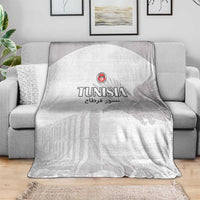 Tunisia Football Blanket White Eagles of Carthage - Wonder Print Shop