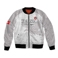 Custom Tunisia Football Bomber Jacket White Eagles of Carthage - Wonder Print Shop