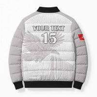 Custom Tunisia Football Bomber Puffer Jacket White Eagles of Carthage - Wonder Print Shop