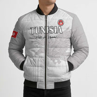 Custom Tunisia Football Bomber Puffer Jacket White Eagles of Carthage - Wonder Print Shop
