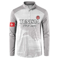 Custom Tunisia Football Button Sweatshirt White Eagles of Carthage - Wonder Print Shop