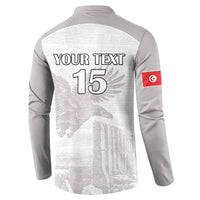 Custom Tunisia Football Button Sweatshirt White Eagles of Carthage - Wonder Print Shop