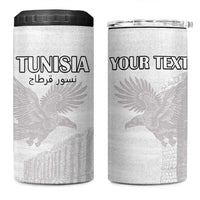 Custom Tunisia Football 4 in 1 Can Cooler Tumbler White Eagles of Carthage - Wonder Print Shop