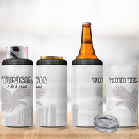 Custom Tunisia Football 4 in 1 Can Cooler Tumbler White Eagles of Carthage - Wonder Print Shop