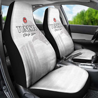 Tunisia Football Car Seat Cover White Eagles of Carthage - Wonder Print Shop