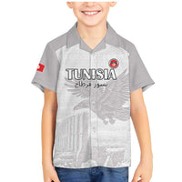 Custom Tunisia Football Family Matching Mermaid Dress and Hawaiian Shirt White Eagles of Carthage - Wonder Print Shop