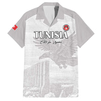 Custom Tunisia Football Family Matching Off The Shoulder Long Sleeve Dress and Hawaiian Shirt White Eagles of Carthage - Wonder Print Shop