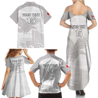 Custom Tunisia Football Family Matching Summer Maxi Dress and Hawaiian Shirt White Eagles of Carthage - Wonder Print Shop