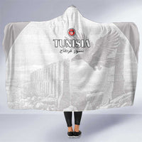 Tunisia Football Hooded Blanket White Eagles of Carthage - Wonder Print Shop
