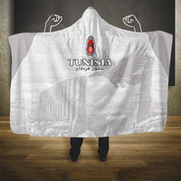 Tunisia Football Hooded Blanket White Eagles of Carthage - Wonder Print Shop