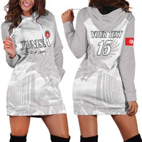 Custom Tunisia Football Hoodie Dress White Eagles of Carthage - Wonder Print Shop