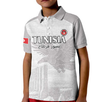 Custom Tunisia Football Kid Polo Shirt White Eagles of Carthage - Wonder Print Shop