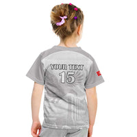 Custom Tunisia Football Kid T Shirt White Eagles of Carthage - Wonder Print Shop