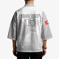 Custom Tunisia Football Kimono White Eagles of Carthage - Wonder Print Shop