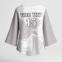 Custom Tunisia Football Kimono Sleeve Blouse White Eagles of Carthage - Wonder Print Shop