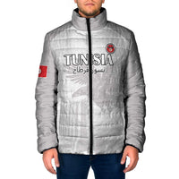 Custom Tunisia Football Padded Jacket White Eagles of Carthage - Wonder Print Shop