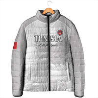 Custom Tunisia Football Padded Jacket White Eagles of Carthage - Wonder Print Shop