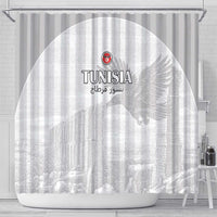 Tunisia Football Shower Curtain White Eagles of Carthage - Wonder Print Shop