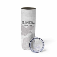 Custom Tunisia Football Skinny Tumbler White Eagles of Carthage - Wonder Print Shop