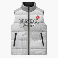 Custom Tunisia Football Sleeveless Puffer Jacket White Eagles of Carthage - Wonder Print Shop
