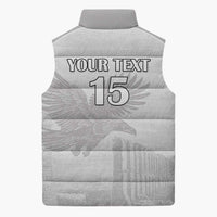 Custom Tunisia Football Sleeveless Puffer Jacket White Eagles of Carthage - Wonder Print Shop