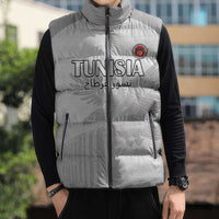Custom Tunisia Football Sleeveless Puffer Jacket White Eagles of Carthage - Wonder Print Shop