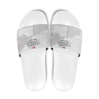 Tunisia Football Slide Sandals White Eagles of Carthage - Wonder Print Shop