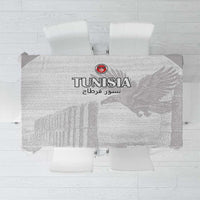 Tunisia Football Tablecloth White Eagles of Carthage - Wonder Print Shop