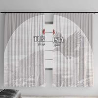 Tunisia Football Window Curtain White Eagles of Carthage - Wonder Print Shop