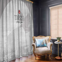 Tunisia Football Window Curtain White Eagles of Carthage - Wonder Print Shop