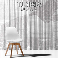 Tunisia Football Window Curtain White Eagles of Carthage - Wonder Print Shop