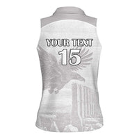 Custom Tunisia Football Women Sleeveless Polo Shirt White Eagles of Carthage - Wonder Print Shop